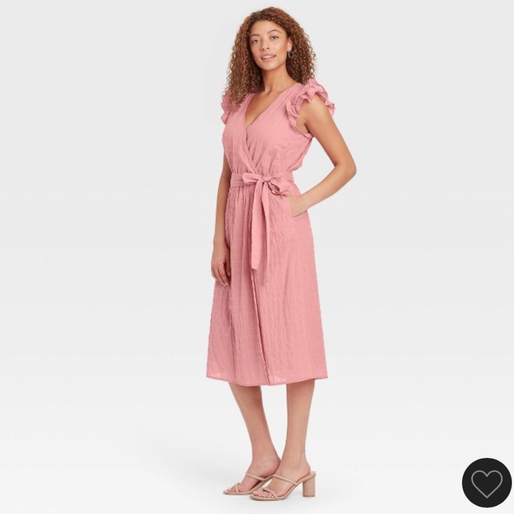 NWT A New Day Ruffle Short Sleeve Wrap Dress Large
